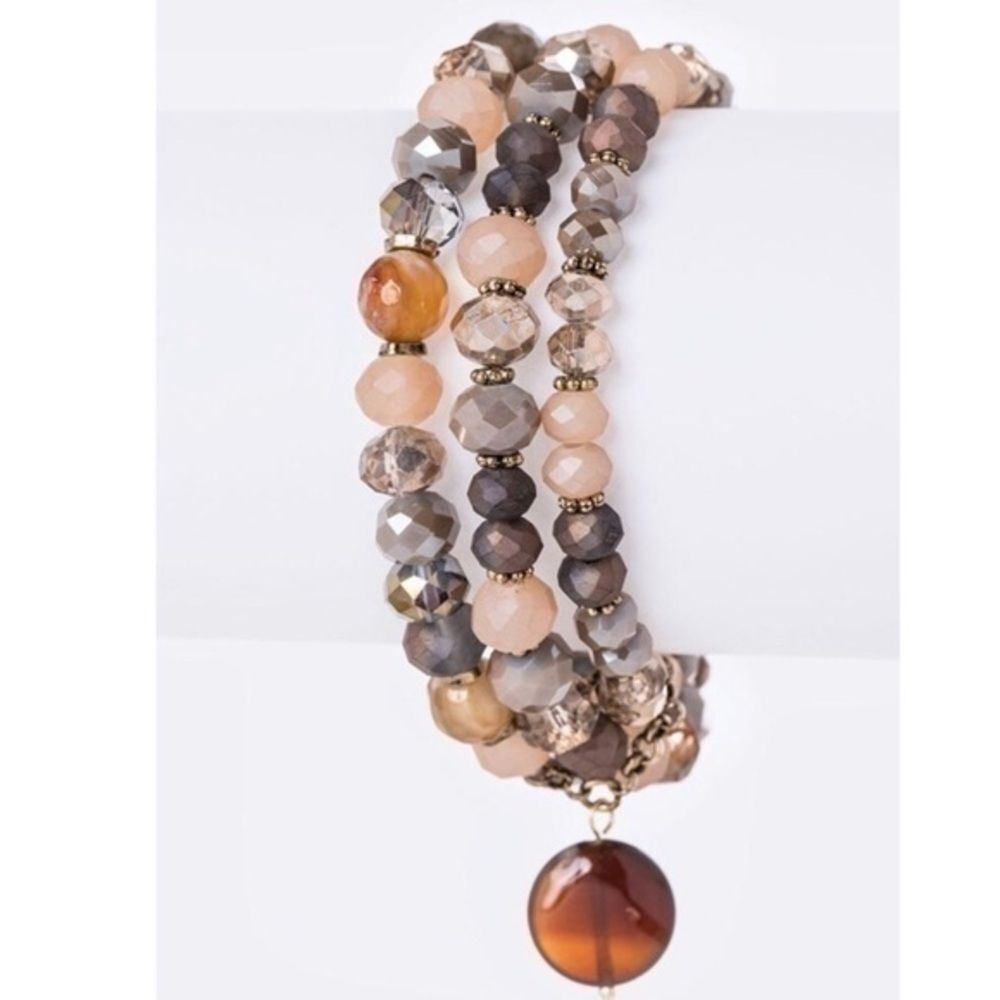 3PC Mix Beads Stretch Bracelet New